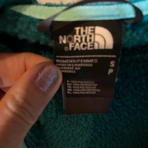 THE NORTH FACE 1/2  ZIP PULLOVER teal size Small EUC hoodie fall jacket coat - Picture 3 of 6